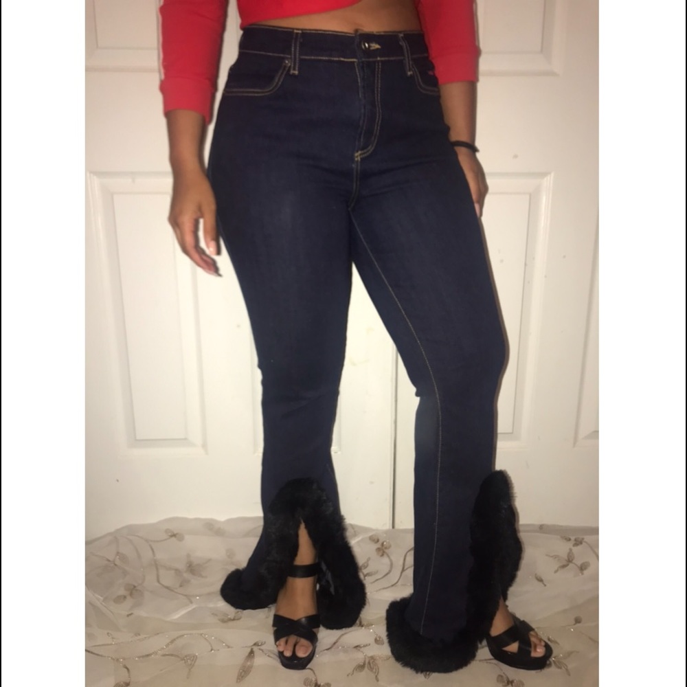 Vintage Baby Phat fur trim jeans size 10